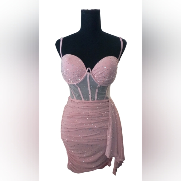 Banjul Rhinestone Pink Dress Women's Size Small - Picture 2 of 6